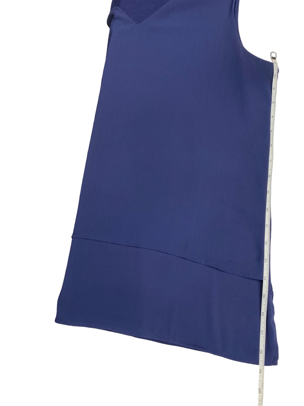 Michael Kors Women’s Layered Sleeveless Tunic Blouse Blue V-Neck Size Medium - Picture 8 of 11